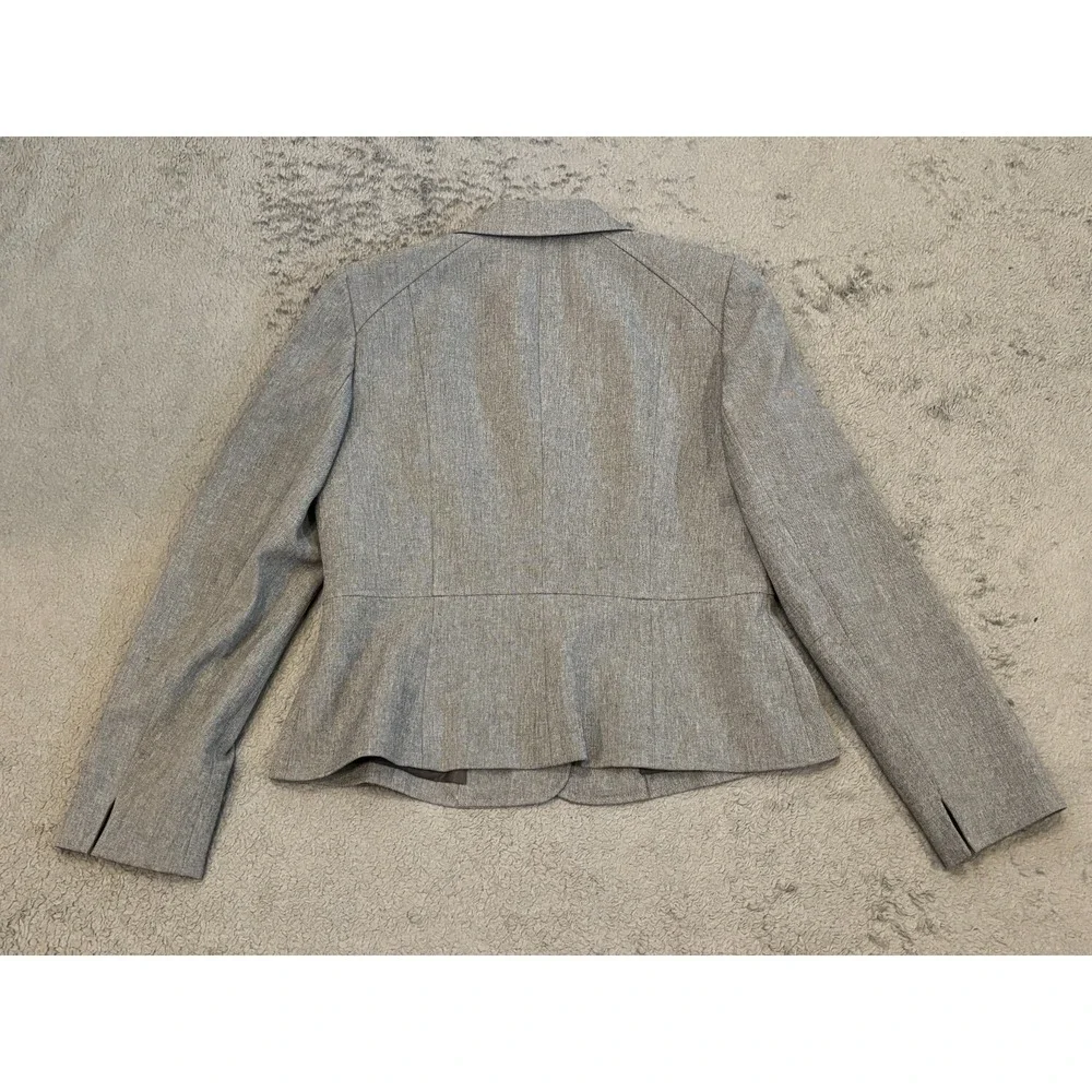 Kasper Blazer Womens S Gray Business Classic Career Workwear Jacket Two Button
